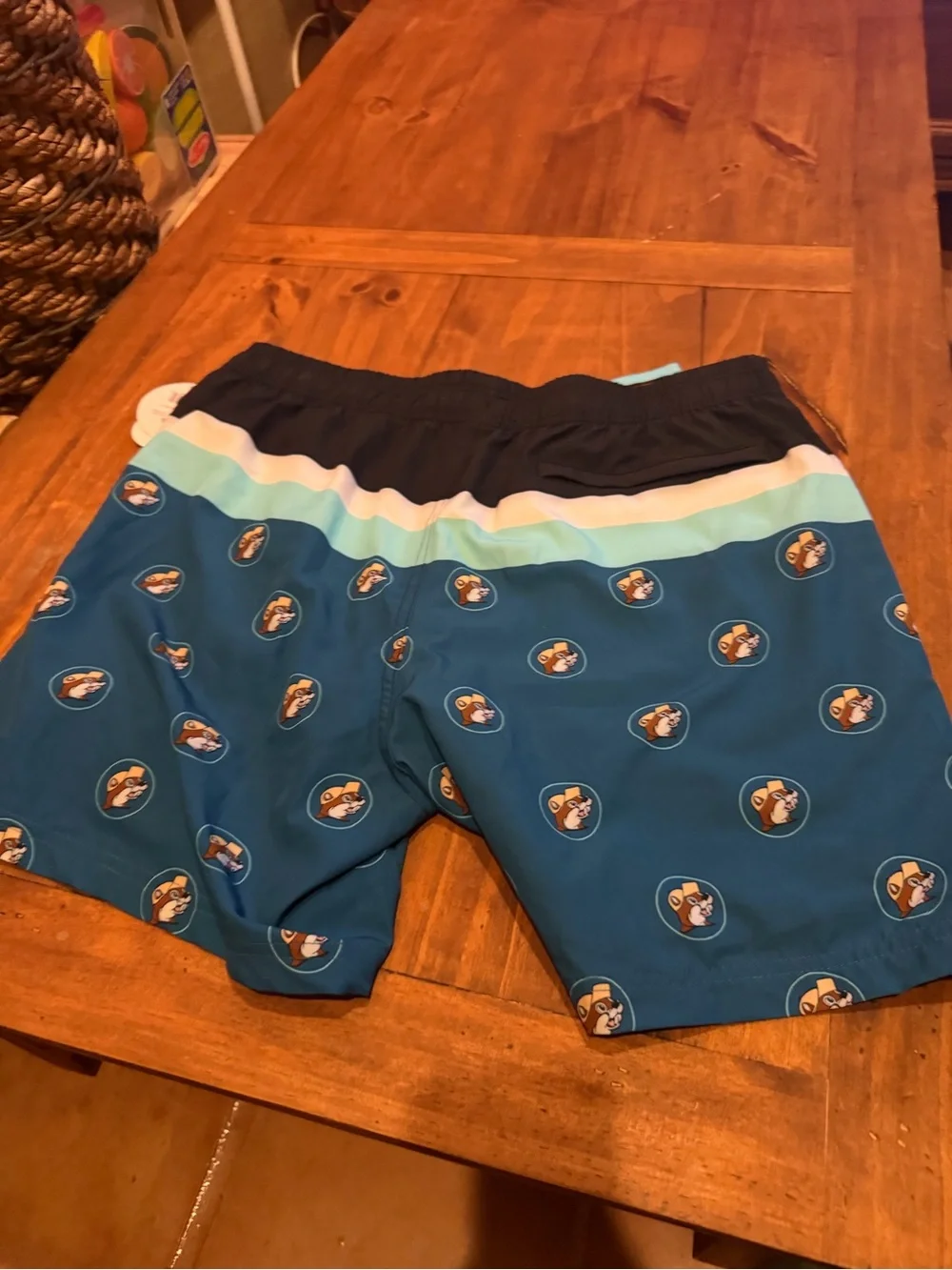 Buc-Ee’s Blue All over Beaver Print Swim Shorts